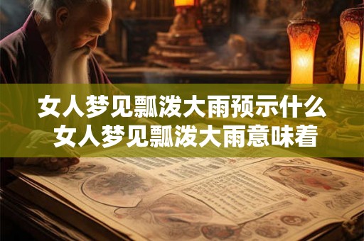 女人梦见瓢泼大雨预示什么 女人梦见瓢泼大雨意味着什么