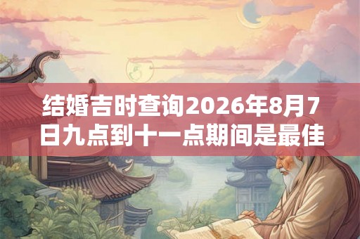 结婚吉时查询2026年8月7日九点到十一点期间是最佳时机
