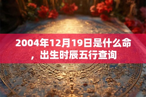 2004年12月19日是什么命，出生时辰五行查询