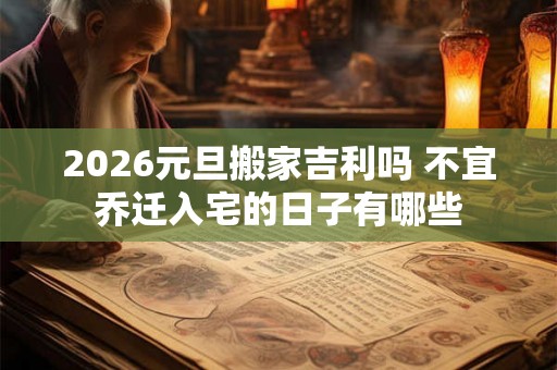 2026元旦搬家吉利吗 不宜乔迁入宅的日子有哪些
