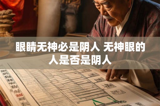 眼睛无神必是阴人 无神眼的人是否是阴人