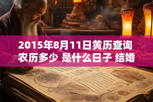 2015年8月11日黄历查询 农历多少 是什么日子 结婚吉时