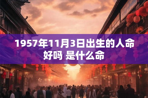 1957年11月3日出生的人命好吗 是什么命