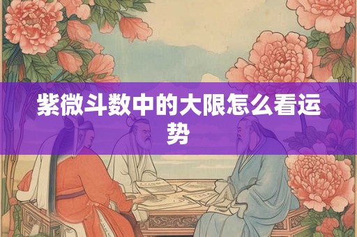 紫微斗数中的大限怎么看运势 紫微斗数中的大限怎么看运势