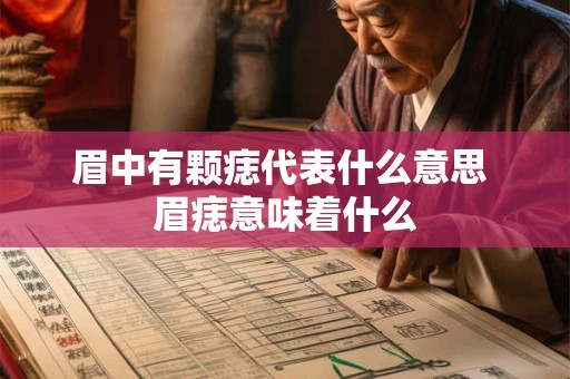 眉中有颗痣代表什么意思 眉痣意味着什么