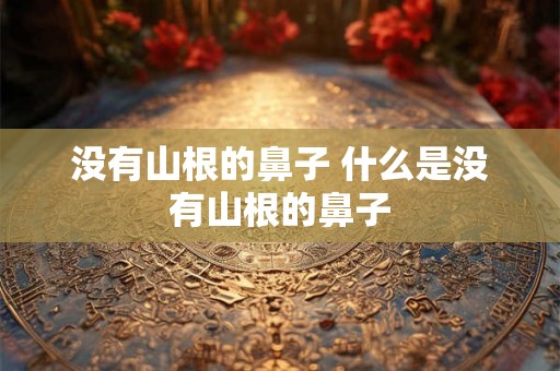 没有山根的鼻子 什么是没有山根的鼻子