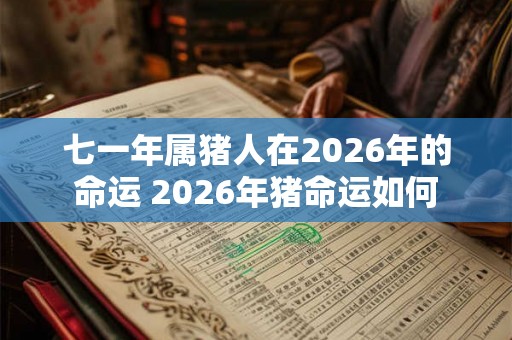 七一年属猪人在2026年的命运 2026年猪命运如何