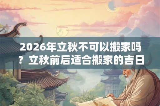2026年立秋不可以搬家吗?立秋前后适合搬家的吉日推荐 2026年立秋不可以搬家吗?立秋前后适合搬家的吉日推荐