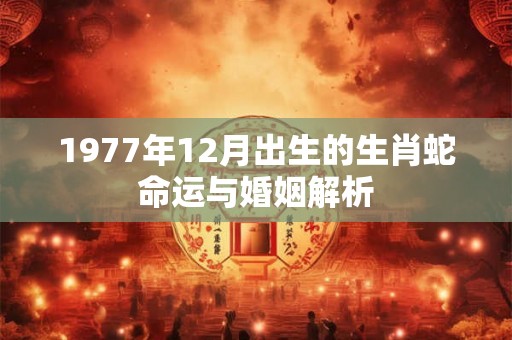 1977年12月出生的生肖蛇命运与婚姻解析 1977年12月出生的生肖蛇命运与婚姻解析