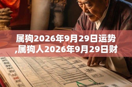 属狗2026年9月29日运势,属狗人2026年9月29日财运,生肖狗2026年9月29日运势