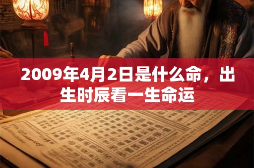 2009年4月2日是什么命，出生时辰看一生命运