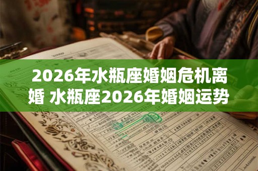 2026年水瓶座婚姻危机离婚 水瓶座2026年婚姻运势