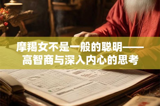 摩羯女不是一般的聪明——高智商与深入内心的思考