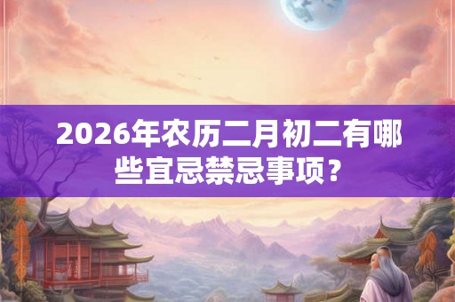 2026年农历二月初二有哪些宜忌禁忌事项? 2026年农历二月初二有哪些宜忌禁忌事项?