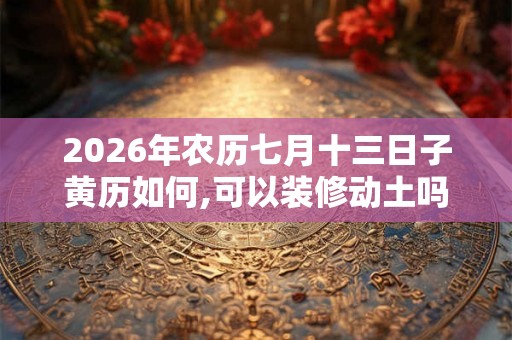 2026年农历七月十三日子黄历如何,可以装修动土吗？