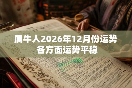 属牛人2026年12月份运势 各方面运势平稳 属牛人2026年12月份运势 各方面运势平稳