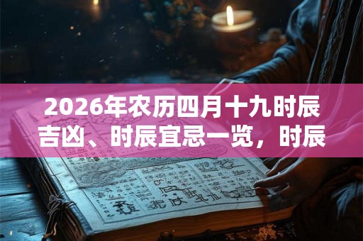 2026年农历四月十九时辰吉凶、时辰宜忌一览,时辰吉凶怎么看? 2026年农历四月十九时辰吉凶、时辰宜忌一览,时辰吉凶怎么看?