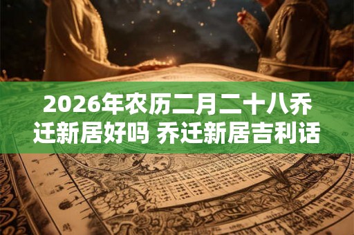 2026年农历二月二十八乔迁新居好吗 乔迁新居吉利话顺口溜