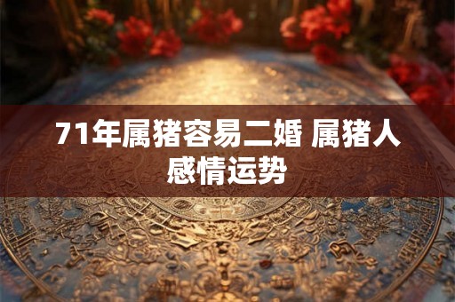 71年属猪容易二婚 属猪人感情运势