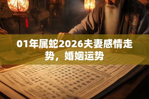 01年属蛇2026夫妻感情走势，婚姻运势
