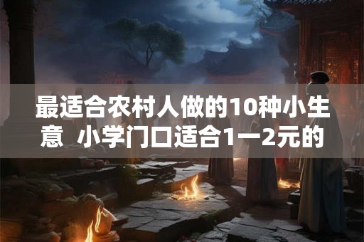 最适合农村人做的10种小生意  小学门口适合1一2元的生意