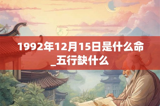 1992年12月15日是什么命_五行缺什么