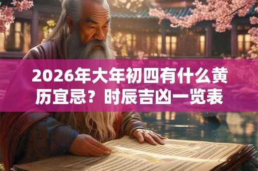 2026年大年初四有什么黄历宜忌？时辰吉凶一览表