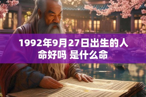 1992年9月27日出生的人命好吗 是什么命