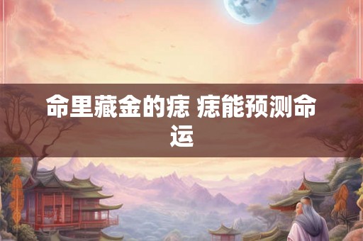 命里藏金的痣 痣能预测命运