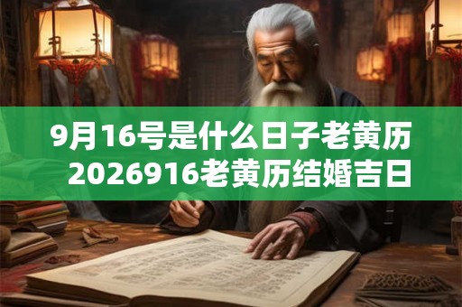 9月16号是什么日子老黄历 2026916老黄历结婚吉日 9月16号是什么日子老黄历 2026916老黄历结婚吉日