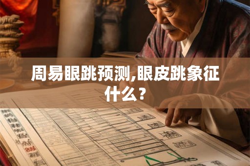 周易眼跳预测,眼皮跳象征什么？