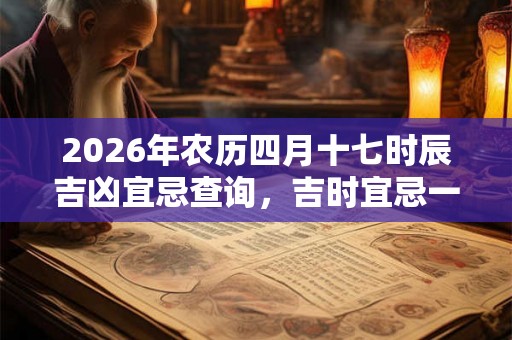 2026年农历四月十七时辰吉凶宜忌查询，吉时宜忌一览