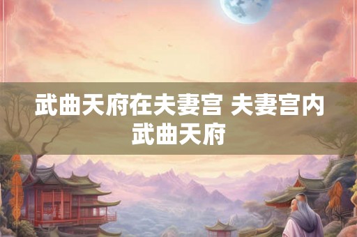 武曲天府在夫妻宫 夫妻宫内武曲天府