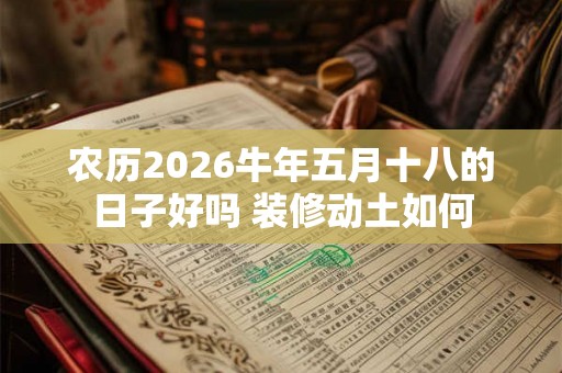 农历2026牛年五月十八的日子好吗 装修动土如何 农历2026牛年五月十八的日子好吗 装修动土如何