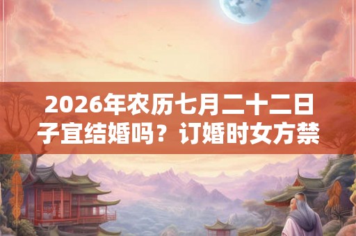 2026年农历七月二十二日子宜结婚吗？订婚时女方禁忌什么