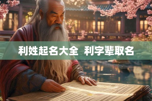 利姓起名大全  利字辈取名