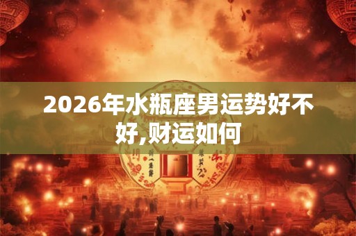 2026年水瓶座男运势好不好,财运如何