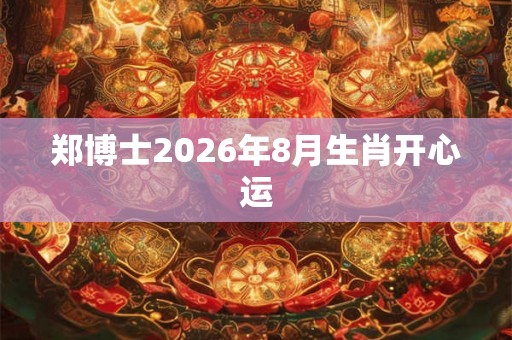 郑博士2026年8月生肖开心运