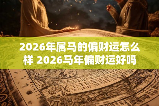 2026年属马的偏财运怎么样 2026马年偏财运好吗