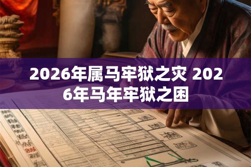 2026年属马牢狱之灾 2026年马年牢狱之困