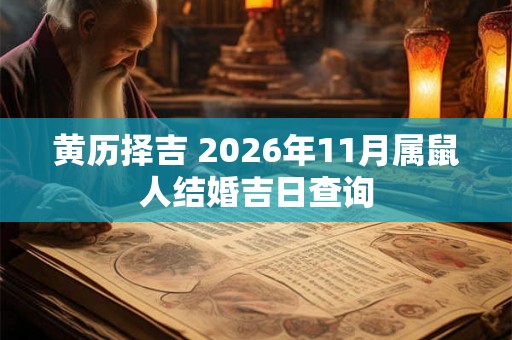 黄历择吉 2026年11月属鼠人结婚吉日查询