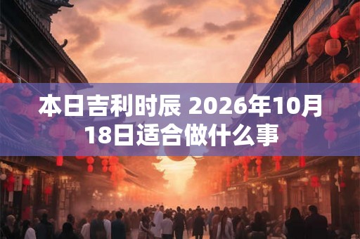 本日吉利时辰 2026年10月18日适合做什么事