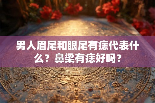 男人眉尾和眼尾有痣代表什么？鼻梁有痣好吗？