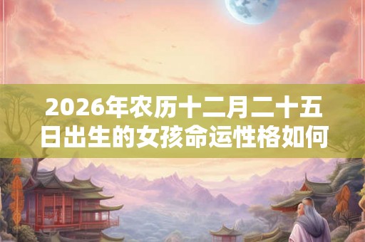 2026年农历十二月二十五日出生的女孩命运性格如何？