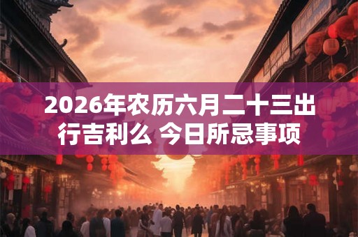 2026年农历六月二十三出行吉利么 今日所忌事项
