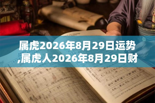 属虎2026年8月29日运势,属虎人2026年8月29日财运,生肖虎2026年8月29日运势