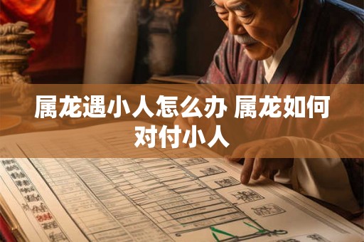 属龙遇小人怎么办 属龙如何对付小人
