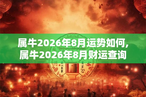 属牛2026年8月运势如何,属牛2026年8月财运查询 属牛2026年8月运势如何,属牛2026年8月财运查询