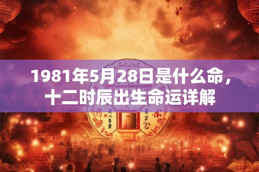 1981年5月28日是什么命，十二时辰出生命运详解