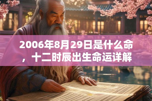 2006年8月29日是什么命，十二时辰出生命运详解